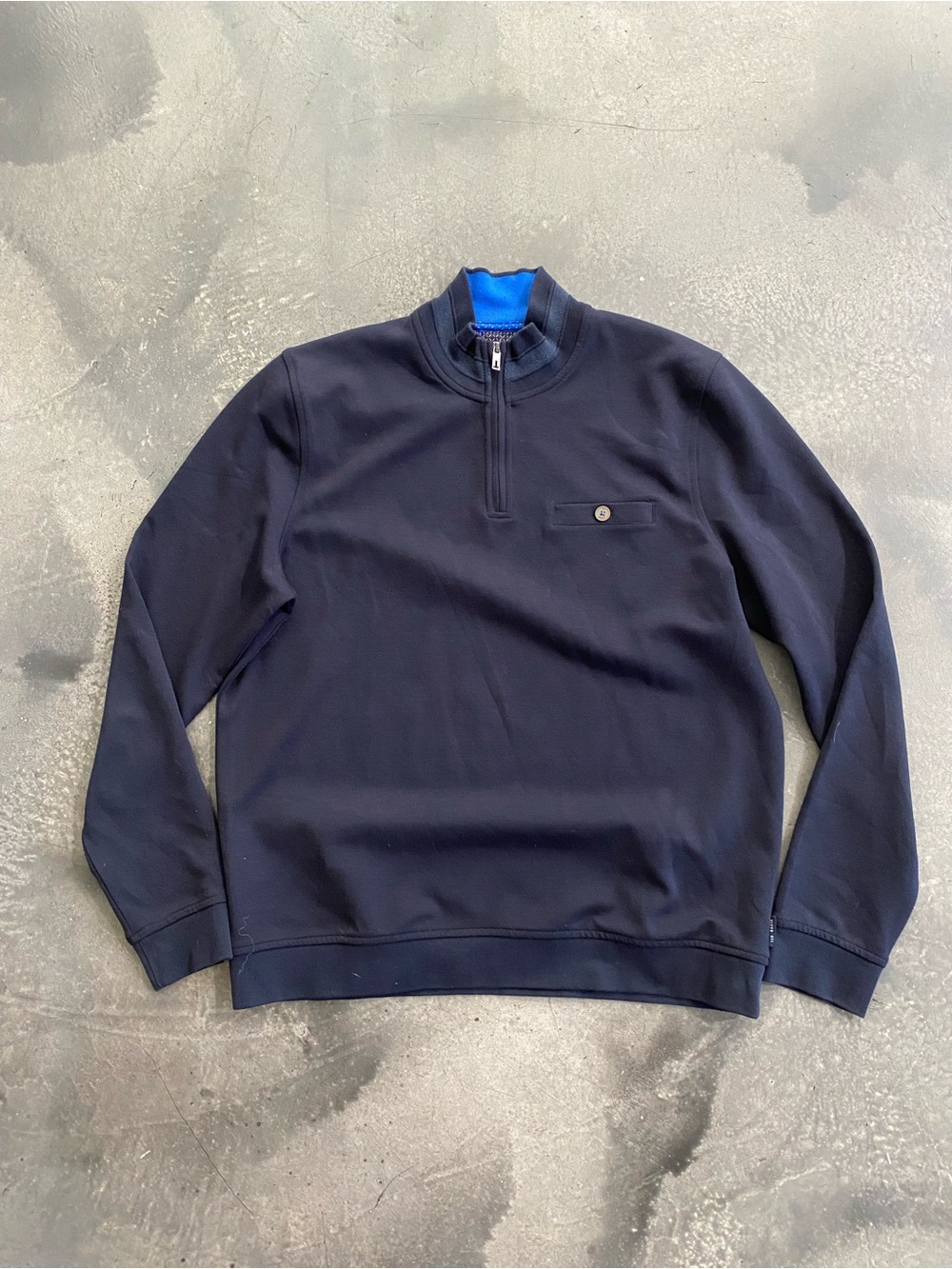 Ted Baker Sweatshirt 1/4 Zip Pullover Pocket Casual Sz 5 ( Like Sz M/L ) Mens